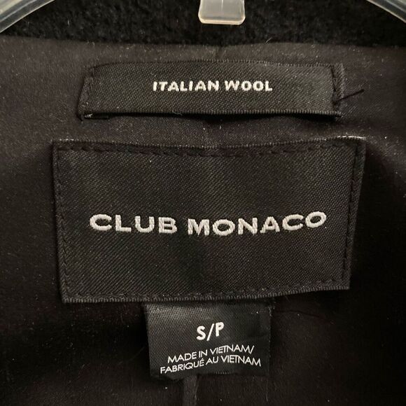 Club Monaco Reeta Italian Wool Leather Moto long jacket women’s S biker trench c - Picture 10 of 12